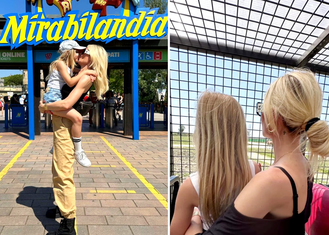 Ilary Blasi a Mirabilandia con la figlia Isabel