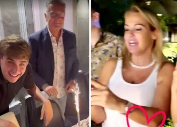 Paolo Bonolis e Sonia Bruganelli sereni insieme per il compleanno del figlio