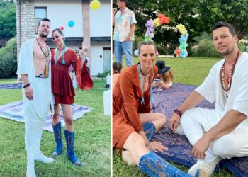 Federica Pellegrini e Matteo Giunta alla festa gipsy