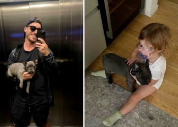 Antonino Spinalbese regala un cucciolo alla figlia Luna Marì