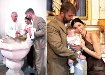 Bianca Atzei e Stefano Corti battezzano il figlio Noa Alexander: le foto della festa