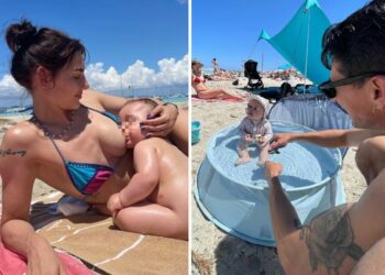 La ballerina di 'Amici' Giulia Pauselli allatta in spiaggia e posta la foto della vacanza 'selvaggia' a Formentera