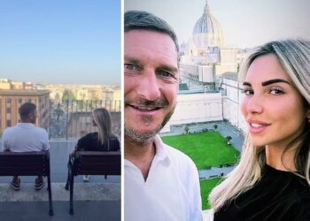 Francesco Totti e la fidanzata Noemi Bocchi estasiati dal tour privato dei Musei Vaticani: foto