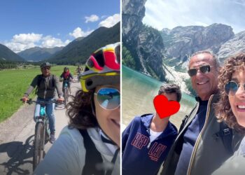 Carlo Conti in vacanza sulle Dolomiti con la famiglia