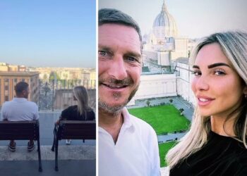 Francesco Totti e Noemi Bocchi fanno il tour privato dei Musei Vaticani