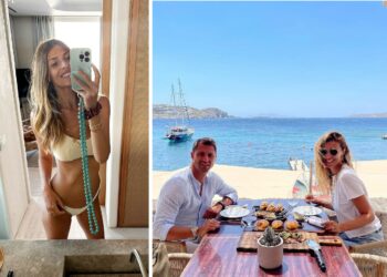 Cristina Chiabotto in Grecia con la famiglia