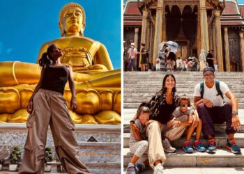 Federica Nargi con Alessandro Matri e le figlie a Bangkok