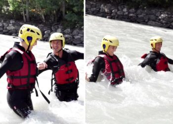 Francesco Oppini fa rafting con la fidanzata Francesca