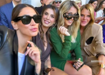 Elisabetta Canalis con Melissa Satta e Diletta Leotta alle sfilate milanesi