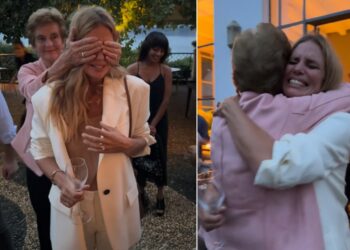 Filippa Lagerback riceve una sopresa dalla mamma