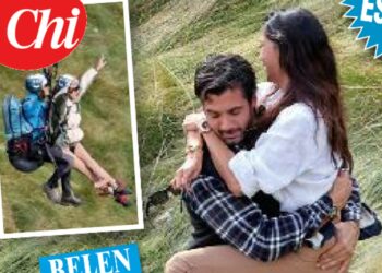 Belen Rodriguez e il nuovo fidanzato Elio Lorenzoni paparazzati felici e innamoratissimi in montagna: le foto su Chi