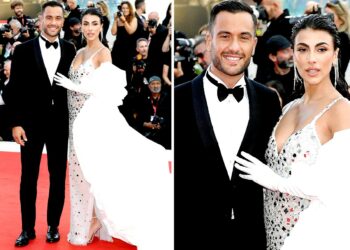 Giulia Salemi e Pierpaolo Pretelli sul red carpet a Venezia in coppia, sembrano due sposi: foto
