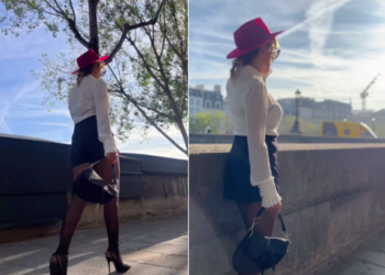 Barbara D'Urso a Parigi sfoggia un look davvero sensuale