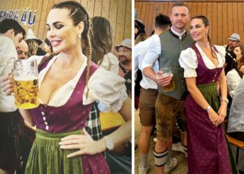 Ilary Blasi con Bastian Muller all'Oktoberfest