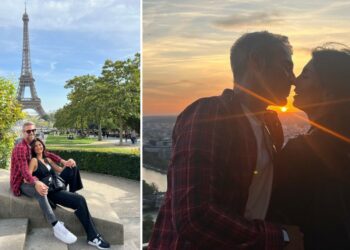 Alessia Mancini e Flavio Montrucchio festeggiano 20 anni di matrimonio a Parigi