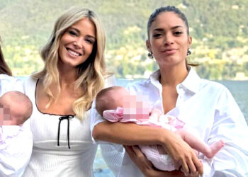 Diletta Leotta si rilassa sul Lago di Como con l'amica del cuore Elodie, che tiene in braccio sua figlia Aria: foto