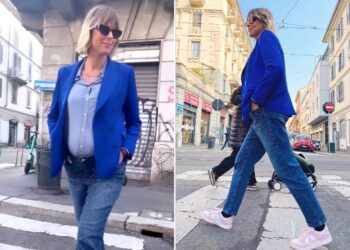 Federica Pellegrini in centro a Milano con il pancione di nove mesi