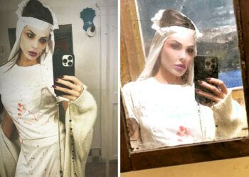 Ilary Blasi ad Halloween si è travestita da sposa cadavere: super festa con parenti e amici, guarda
