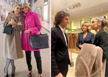 Myrta Merlino complice nella notte romana con l'amica ex velina Ludovica Frasca, le presenta anche il figlio Giulio: guarda