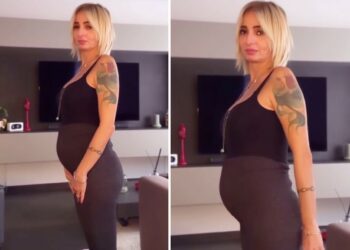 ''Guarda quanto è grossa'': Andreas Muller torna da Parigi e trova il pancione di Veronica Peparini tanto cresciuto, le immagini