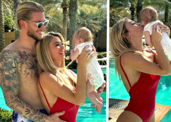 Arriva il freddo e Diletta Leotta vola al caldo di Dubai con lo statuario Loris Karius e loro figlia Aria: guarda