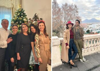 Caterina Balivo a Napoli per Natale con il marito Guido Maria Brera e i figli
