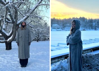 Filippa Lagerback torna a Stoccolma per il ponte dell'Immacolata e trova tantissima neve