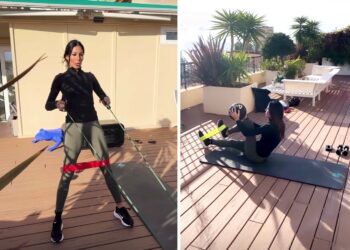 Elisabetta Gregoraci, fitness in terrazza anche d’inverno