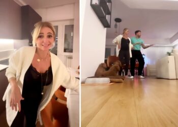 Veronica Peparini e Andreas Muller ballano in attesa delle loro gemelline