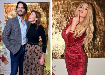 Maria Elena Boschi e Giulio Berruti insieme e innamorati al Christmas Party vip a Roma