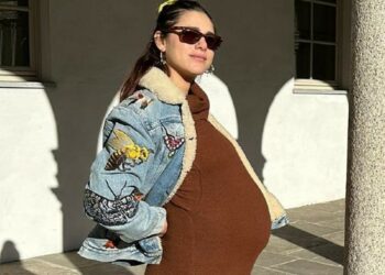 Miriam Leone a pochi giorni dal parto mostra il suo pancione ormai esplosivo: guarda