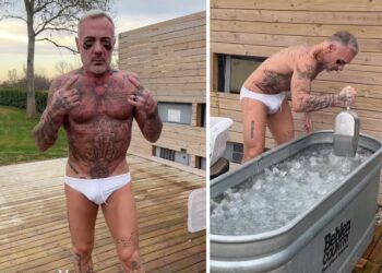Flessioni all'aperto a 2 gradi, bagno nell'acqua ghiacciata: Gianluca Vacchi mostra la sua faticosa morning routine