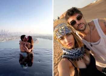 Andrea Damante e Elisa Visari romantici nel deserto di Dubai
