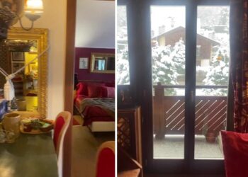 Alba Parietti mostra i dettagli della sua casa a Courmayeur
