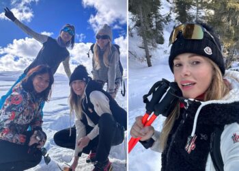 Alessia Marcuzzi sulle Dolomiti con le amiche