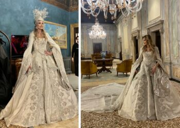 Alba Parietti regina per una notte al Ballo del Doge per il Carnevale di Venezia