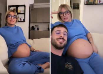 Andreas Muller fa sentire delle canzoni dolcissime alle gemelle nel pancione di Veronica Peparini