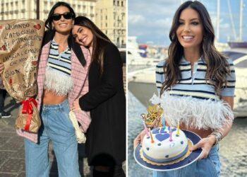 Elisabetta Gregoraci festeggia 44 anni con i familiari a Napoli, ma il fidanzato non c'è: foto
