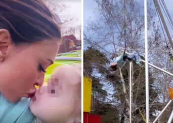 Belen Rodriguez torna bambina e si diverte come una pazza al lunapark milanese coi due figli: le immagini