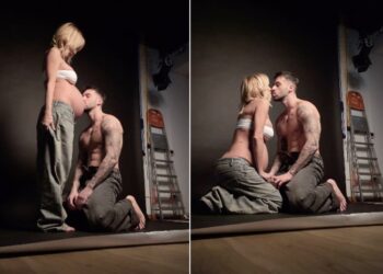 Veronica Peparini e Andreas Muller posano con il pancione prima della nascita delle gemelline