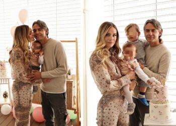 Pippo Inzaghi e la compagna Angela Robusti festeggiano il primo compleanno della secondogenita Emilia