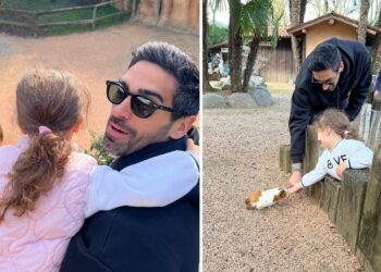 Giorgia Palmas e Filippo Magnini portano la piccola Mia al Parco Faunistico Le Cornelle