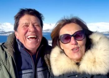 Gianni Morandi è volato in Norvegia con la moglie Anna