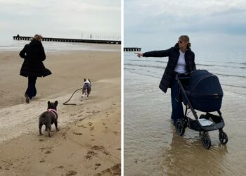 Federica Pellegrini porta i cani e la sua piccola Matilde per la prima volta al mare: le foto