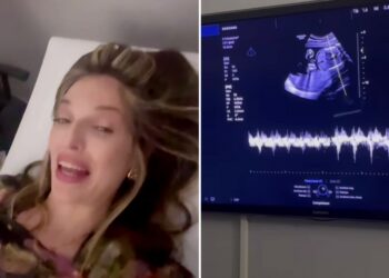 Guenda Goria in dolce attesa porta tutta la famiglia siciliana del fidanzato ad assistere all'ecografia