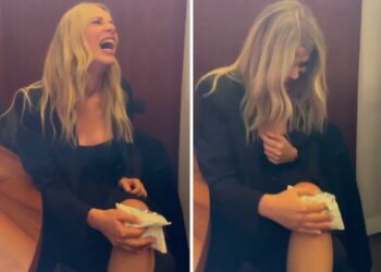 Alessia Marcuzzi cade e si rompe i pantaloni prima della presentazione dei Palinsesti Rai