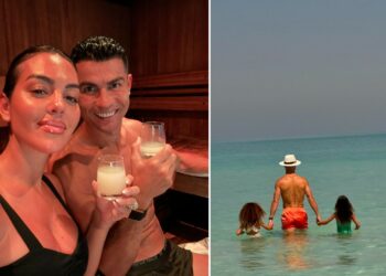 Cristiano Ronaldo con Georgina Rodriguez e i figli tra mare e relax negli Emirati Arabi