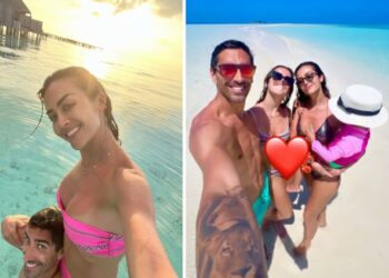 Le immagini della vacanza alle Maldive di Giorgia Palmas e Filippo Magnini con le figlie Sofia e Mia