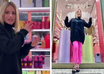 ''Che emozione!'': Michelle Hunziker contiene a stento la gioia per l'apertura del primo negozio del suo brand a Milano, guarda