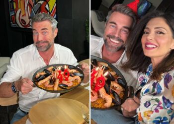 Flavio Montrucchio compie 49 anni e spegne le candeline su una paella